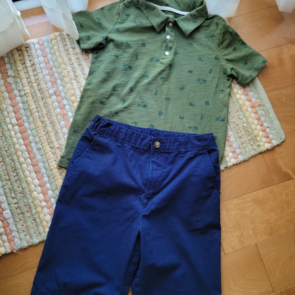 Carters shorts & polo shirt set size 14